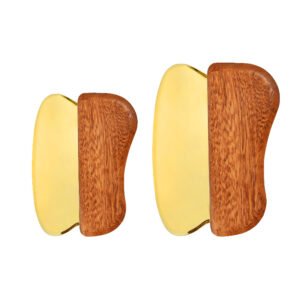 Ergonomic Wave-Grip Zinc Alloy IASTM Fascia Knife | Premium Wooden Muscle Scraper with Gold & Silver Finish for Full-Body Guasha Therapy & Wholesale