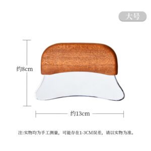 Dual-Wing Long Handle Zinc Alloy IASTM Fascia Knife | Premium Wooden Myofascial Scraper Board for Back & Full-Body Deep Tissue Massage, Guasha Tool for Wellness Spa