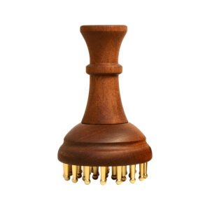 Premium 29-Pin Brass Meridian Massage Brush | Thread-Reinforced Solid Brass Acupressure Comb with Ergonomic Wooden Handle for Belly Sculpting, Lymphatic Detox & Full-Body Gua Sha